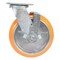 Vestil Polyurethane Swivel With Brake Caster 8 In. Diameter x 2 In. Width 1.25K Butterscotch/Silver CST-F34-8X2SI-SWB - alternate 4